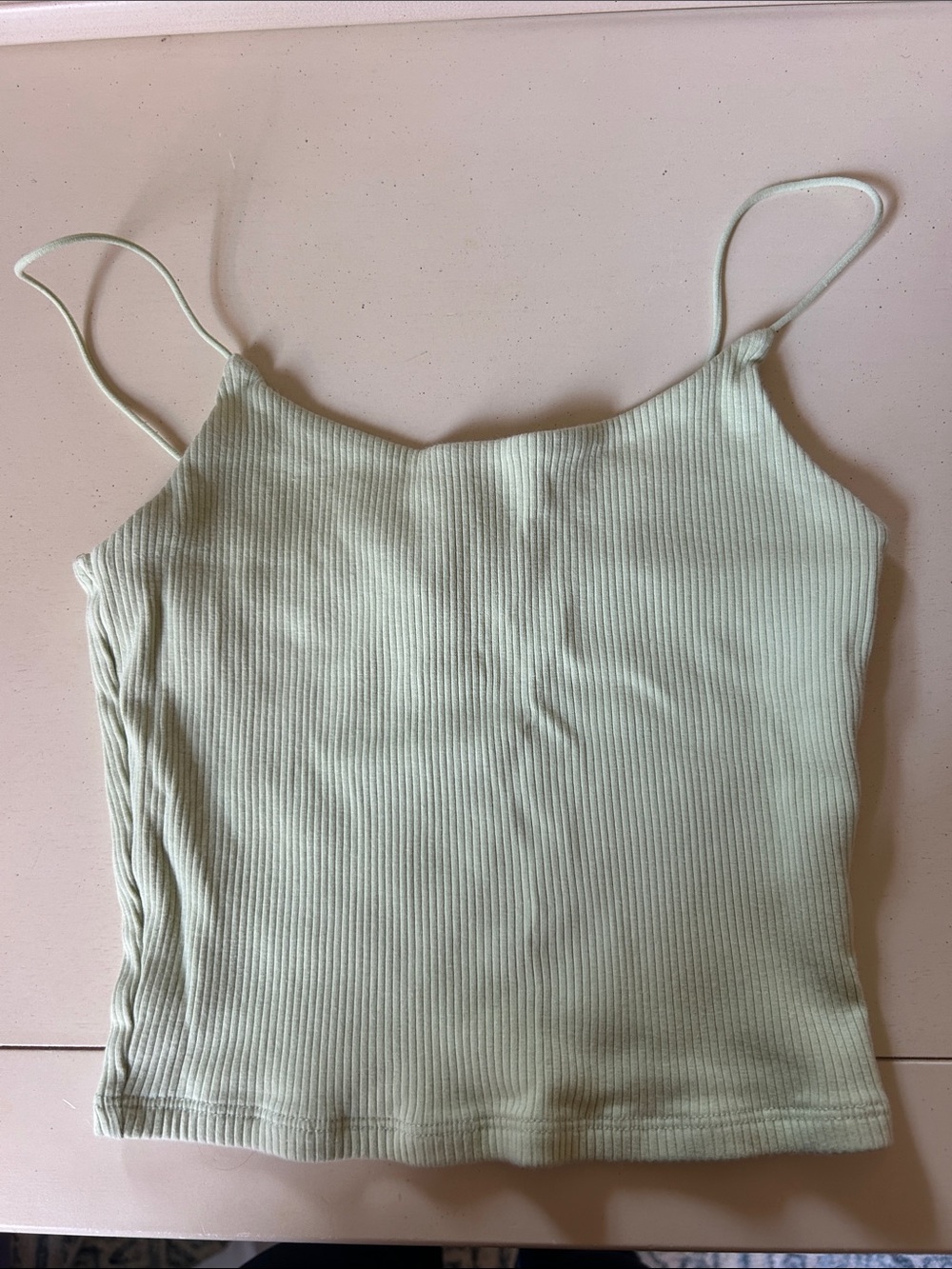 Garage Light Sage Ribbed Spaghetti Strap Cami